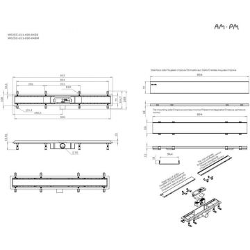 Трап для душа Am.Pm (Ам.Пм) PrimeFlow линейный универсальный затвор Tile 90см цвет сталь матовый W02SC-U11-090-04SB