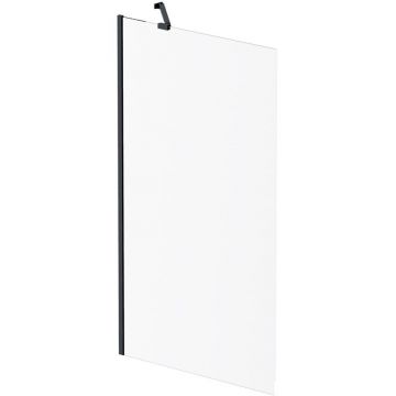 Душевая шторка Am.Pm (Ам.Пм) Gem на борт ванны 80х140, фиксированная, профиль черный, стекло прозрачное W90BS-080-140BT