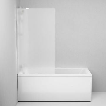 Душевая шторка Am.Pm (Ам.Пм) Gem на борт ванны 80х140, фиксированная, профиль хром, стекло матовое W90BS-080-140CM