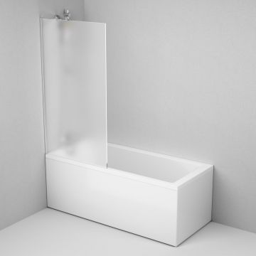 Душевая шторка Am.Pm (Ам.Пм) Gem на борт ванны 80х140, фиксированная, профиль хром, стекло матовое W90BS-080-140CM