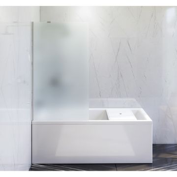 Душевая шторка Am.Pm (Ам.Пм) Gem на борт ванны 80х140, фиксированная, профиль хром, стекло матовое W90BS-080-140CM