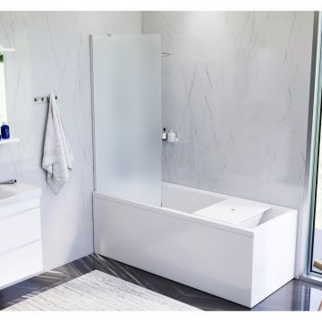 Душевая шторка Am.Pm (Ам.Пм) Gem на борт ванны 80х140, фиксированная, профиль хром, стекло матовое W90BS-080-140CM