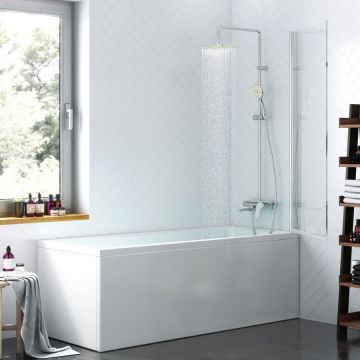 Душевая шторка Am.Pm (Ам.Пм) на борт ванны,стекло поворотное 80х140мм,стекло прозрозрачное,профиль хром глянцевый DX35WBS-D080-140MT