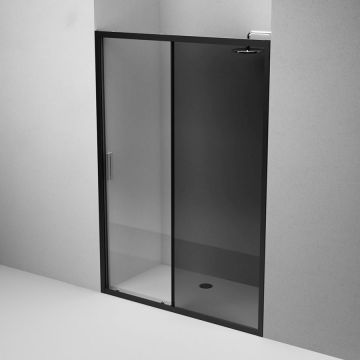 Душевая дверь Am.Pm (Ам.Пм) Gem Solo 140х195, стекло тонированное, профиль черный матовый W90G-140-1-195BG