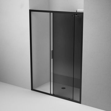 Душевая дверь Am.Pm (Ам.Пм) Gem Solo 140х195, стекло тонированное, профиль черный матовый W90G-140-1-195BG