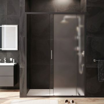 Душевая дверь Am.Pm (Ам.Пм) Gem Solo 140х195, стекло матовое, профиль черный матовый W90G-140-1-195BM