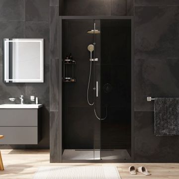 Душевая дверь Am.Pm (Ам.Пм) Gem Solo 100х195, стекло тонированное, профиль черный матовый W90G-100-1-195BG