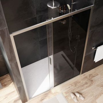 Душевая дверь Am.Pm (Ам.Пм) Gem Solo 140х195, стекло тонированное, профиль матовый хром W90G-140-1-195MG