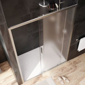 Душевая дверь Am.Pm (Ам.Пм) Gem Solo 140х195, стекло матовое, профиль матовый хром W90G-140-1-195MM