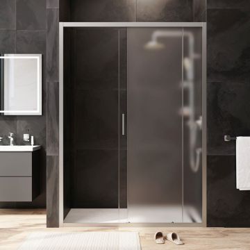 Душевая дверь Am.Pm (Ам.Пм) Gem Solo 140х195, стекло матовое, профиль матовый хром W90G-140-1-195MM