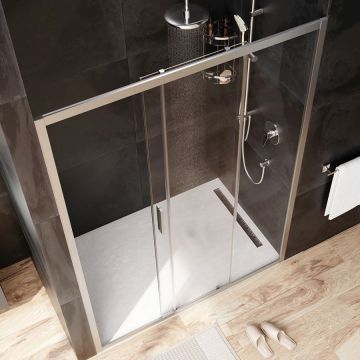 Душевая дверь Am.Pm (Ам.Пм) Gem Solo 140х195, стекло прозрачное, профиль матовый хром W90G-140-1-195MT