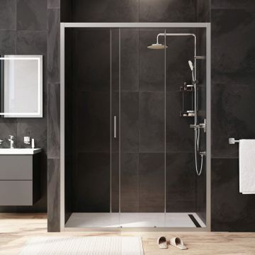 Душевая дверь Am.Pm (Ам.Пм) Gem Solo 140х195, стекло прозрачное, профиль матовый хром W90G-140-1-195MT