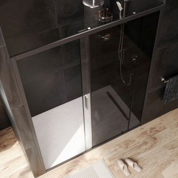 Душевая дверь Am.Pm (Ам.Пм) Gem Solo 150х195, стекло тонированное, профиль черный матовый W90G-150-1-195BG