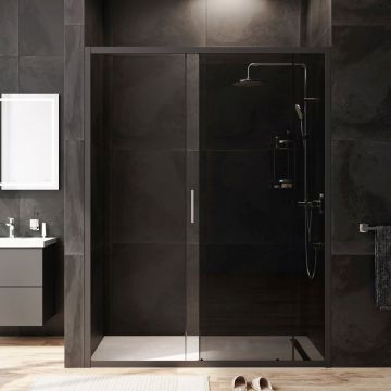 Душевая дверь Am.Pm (Ам.Пм) Gem Solo 150х195, стекло тонированное, профиль черный матовый W90G-150-1-195BG