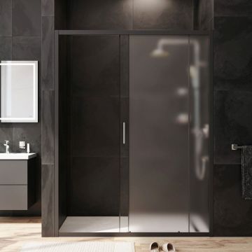 Душевая дверь Am.Pm (Ам.Пм) Gem Solo 150х195, стекло матовое, профиль черный матовый W90G-150-1-195BM