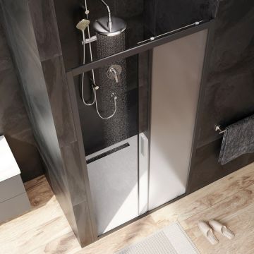 Душевая дверь Am.Pm (Ам.Пм) Gem Solo 100х195, стекло матовое, профиль черный матовый W90G-100-1-195BM