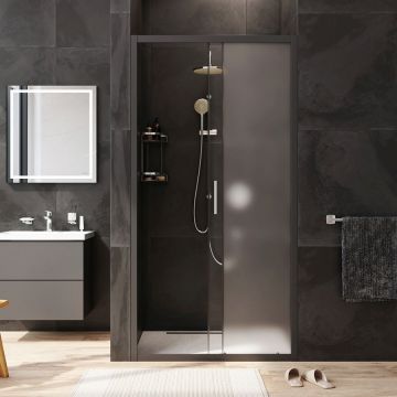 Душевая дверь Am.Pm (Ам.Пм) Gem Solo 100х195, стекло матовое, профиль черный матовый W90G-100-1-195BM