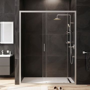 Душевая дверь Am.Pm (Ам.Пм) Gem Solo 150х195, стекло прозрачное, профиль матовый хром W90G-150-1-195MT