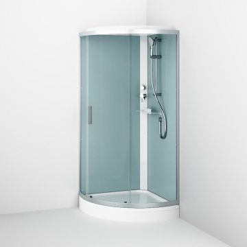 Душевая кабина Am.Pm (Ам.Пм) X-Joy 90x90, 1/4 круга, профиль белый, стекло прозрачное W88C-401-090WT