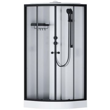 Душевая кабина Am.Pm (Ам.Пм) X-Joy 90x90, 1/4 круга, профиль мат.черный, стекло прозрачное W94C-401-090BT