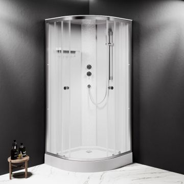 Душевая кабина Am.Pm (Ам.Пм) X-Joy 90x90, 1/4 круга, профиль мат.хром, стекло прозрачное W94C-401-090MT