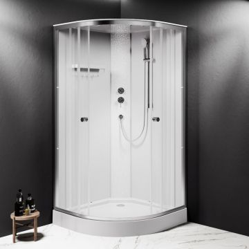 Душевая кабина Am.Pm (Ам.Пм) X-Joy 100x100, 1/4 круга, профиль мат.хром, стекло прозрачное W94C-401-100MT