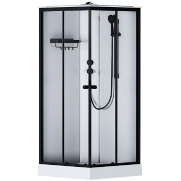 Душевая кабина Am.Pm (Ам.Пм) X-Joy Square 90x90, профиль мат.черный, стекло прозрачное W94C-403-090BT