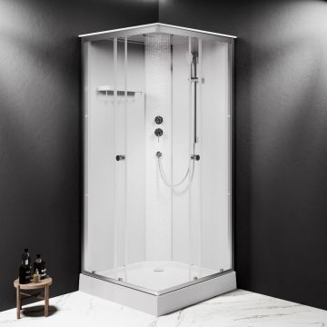 Душевая кабина Am.Pm (Ам.Пм) X-Joy Square 90x90, профиль мат.хром, стекло прозрачное W94C-403-090MT