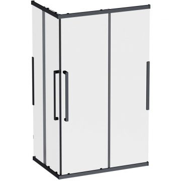 Душевое ограждение Am.Pm (Ам.Пм) Func Square Slide 120х80, черный, прозрачное W84G-403-12080-BТ