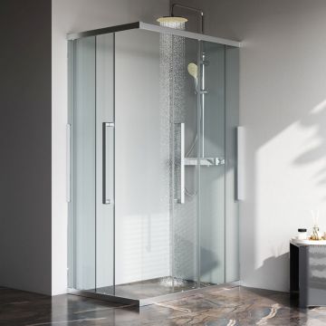 Душевое ограждение Am.Pm (Ам.Пм) Func Square Slide 120х80, мат хром, прозрачное W84G-403-12080-MТ