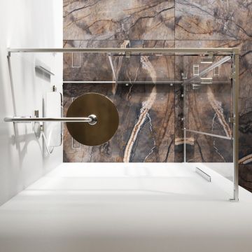 Душевое ограждение Am.Pm (Ам.Пм) Func Square Slide 120х80, мат хром, прозрачное W84G-403-12080-MТ