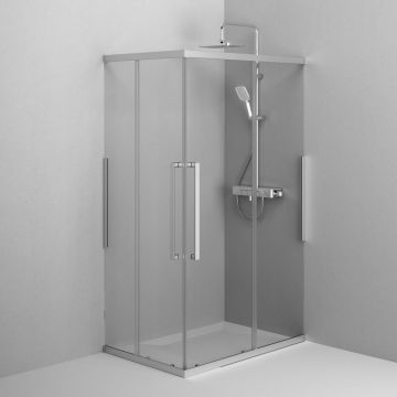 Душевое ограждение Am.Pm (Ам.Пм) Func Square Slide 120х80, мат хром, прозрачное W84G-403-12080-MТ