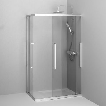 Душевое ограждение Am.Pm (Ам.Пм) Func Square Slide 120х80, мат хром, прозрачное W84G-403-12080-MТ