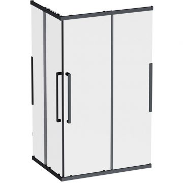 Душевое ограждение Am.Pm (Ам.Пм) Func Square Slide 120х90, черный, прозрачное W84G-403-12090-BТ