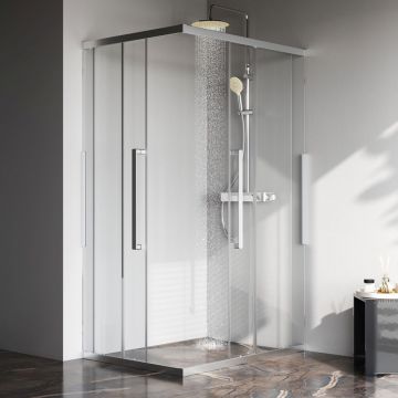 Душевое ограждение Am.Pm (Ам.Пм) Func Square Slide 120х90, мат хром, прозрачное W84G-403-12090-MТ