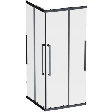 Душевое ограждение Am.Pm (Ам.Пм) Func Square Slide 90х90, черный, прозрачное W84G-403-9090-BТ