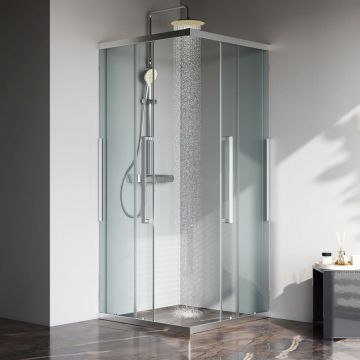 Душевое ограждение Am.Pm (Ам.Пм) Func Square Slide 90х90, мат хром, прозрачное W84G-403-9090-MT
