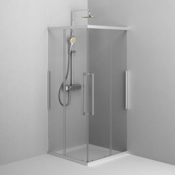 Душевое ограждение Am.Pm (Ам.Пм) Func Square Slide 90х90, мат хром, прозрачное W84G-403-9090-MT