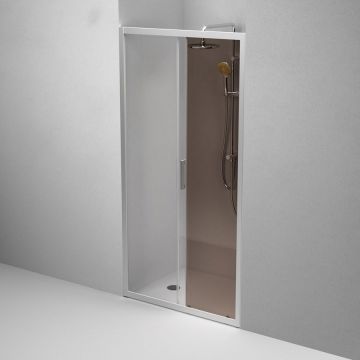 Душевая дверь Am.Pm (Ам.Пм) Gem Solo 100х195, стекло бронзовое, профиль матовый хром W90G-100-1-195MBr