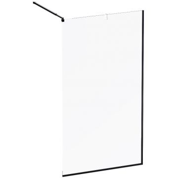 Душевая перегородка Am.Pm (Ам.Пм) Func 110x200, стекло прозр. 8 мм + покрытие, профиль черный W84WI-110-F1-BTE