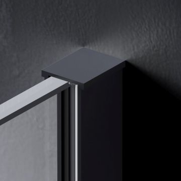 Душевая перегородка Am.Pm (Ам.Пм) Func 110x200, стекло прозр. 8 мм + покрытие, профиль черный W84WI-110-F1-BTE