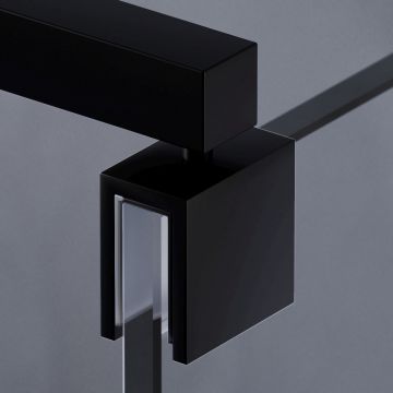 Душевая перегородка Am.Pm (Ам.Пм) Func 120x200, стекло прозр. 8 мм + покрытие, профиль черный W84WI-120-F1-BTE