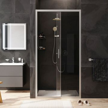 Душевая дверь Am.Pm (Ам.Пм) Gem Solo 100х195, стекло тонированное, профиль матовый хром W90G-100-1-195MG