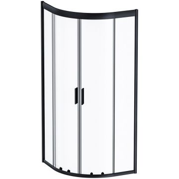 Душевое ограждение Am.Pm (Ам.Пм) Gem 1/4 Rond 80x80 стекло прозрачное, профиль черный матовый, W90G-401-080BT