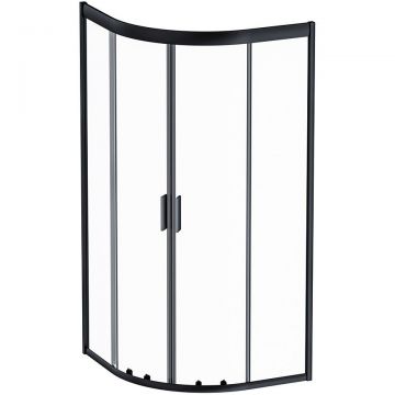 Душевое ограждение Am.Pm (Ам.Пм) Gem 1/4 Rond 90x90 стекло прозрачное, профиль черный матовый, без поддона W90G-401-090BT