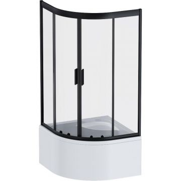 Душевое ограждение Am.Pm (Ам.Пм) Gem Deep 1/4 Rond 90x90 стекло прозрачное, профиль черный матовый, W90G-401A090BT