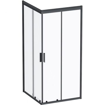 Душевое ограждение Am.Pm (Ам.Пм) Gem Square Slide 90x90 стекло прозрачное, профиль черный матовый,W90G-403-090BT