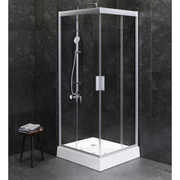 Душевое ограждение Am.Pm (Ам.Пм) Gem 90х90 квадрат,стекло прозрачное,профиль мат. серебро, без поддона W90G-403-090MT
