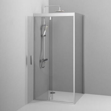 Душевое ограждение Am.Pm (Ам.Пм) Gem Sqare Pivot 90x90 стекло прозрачное, профиль матовый хром, без поддона W90G-404-090MT