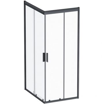 Душевое ограждение Am.Pm (Ам.Пм) Gem 100х80 стекло прозрачное, профиль черный матовый,без поддон W90G-404-100280-BT